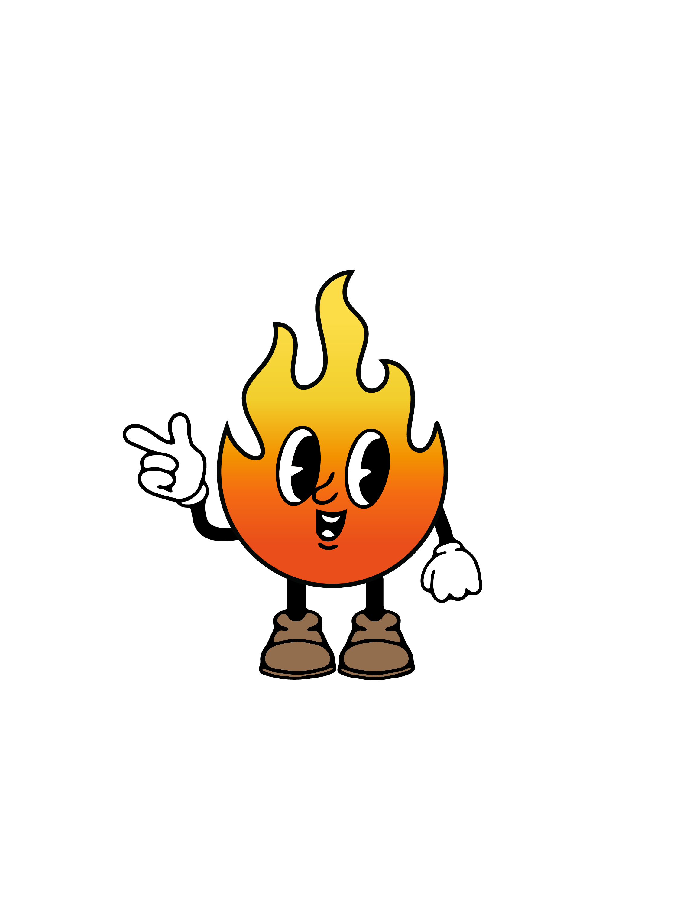 Personaje fuego apuntando izquierda